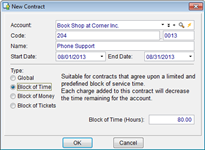 IT Service Contract Management in RangerMSP software