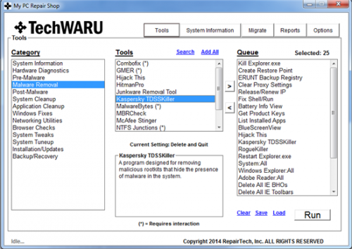 RepairTech-TechWARU-main screen