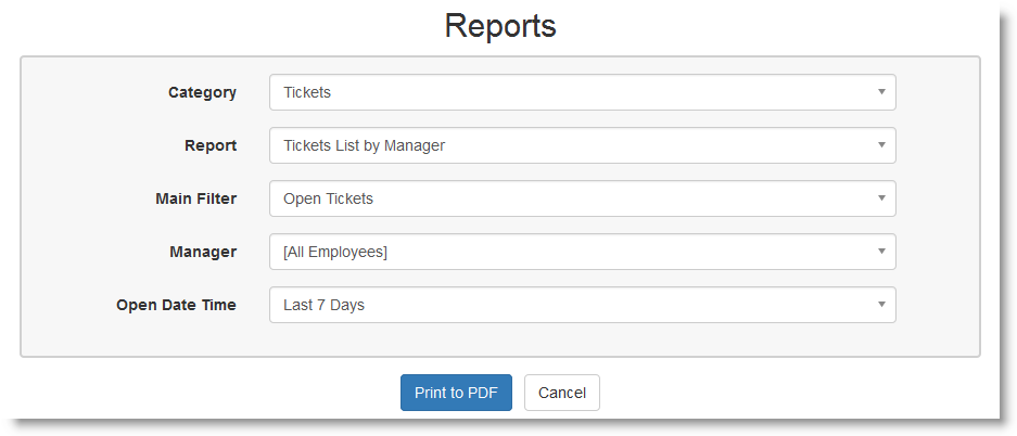 Web Interface Reports