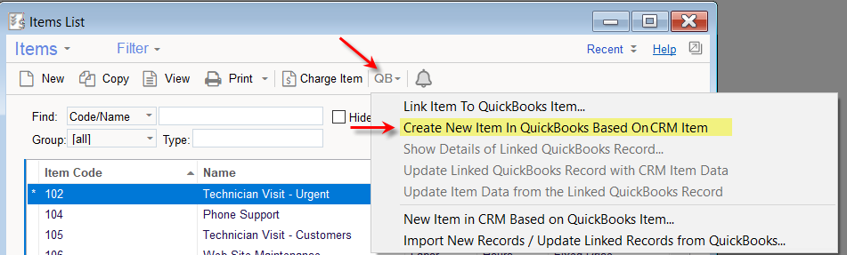 New record in quickbooks based on crm item.png
