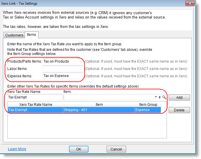 Xero link Item tax settings.png