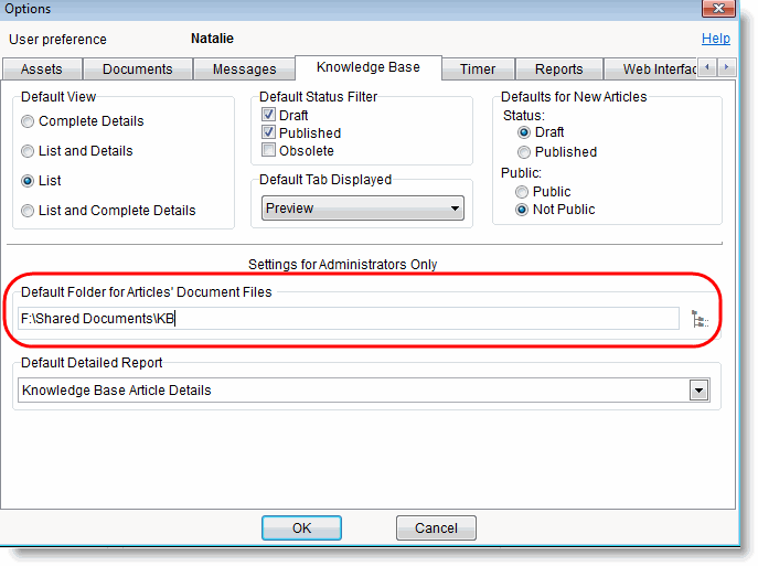 Knowledge base options docs.gif