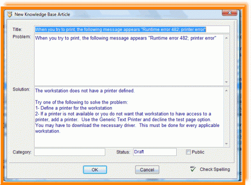 Creating Knowledge Base Articles from Tickets