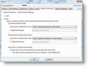 Alerts to Customers - Options