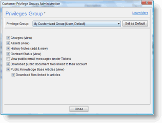 Customer Privilege Groups