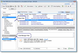 Tickets Navigation Pane